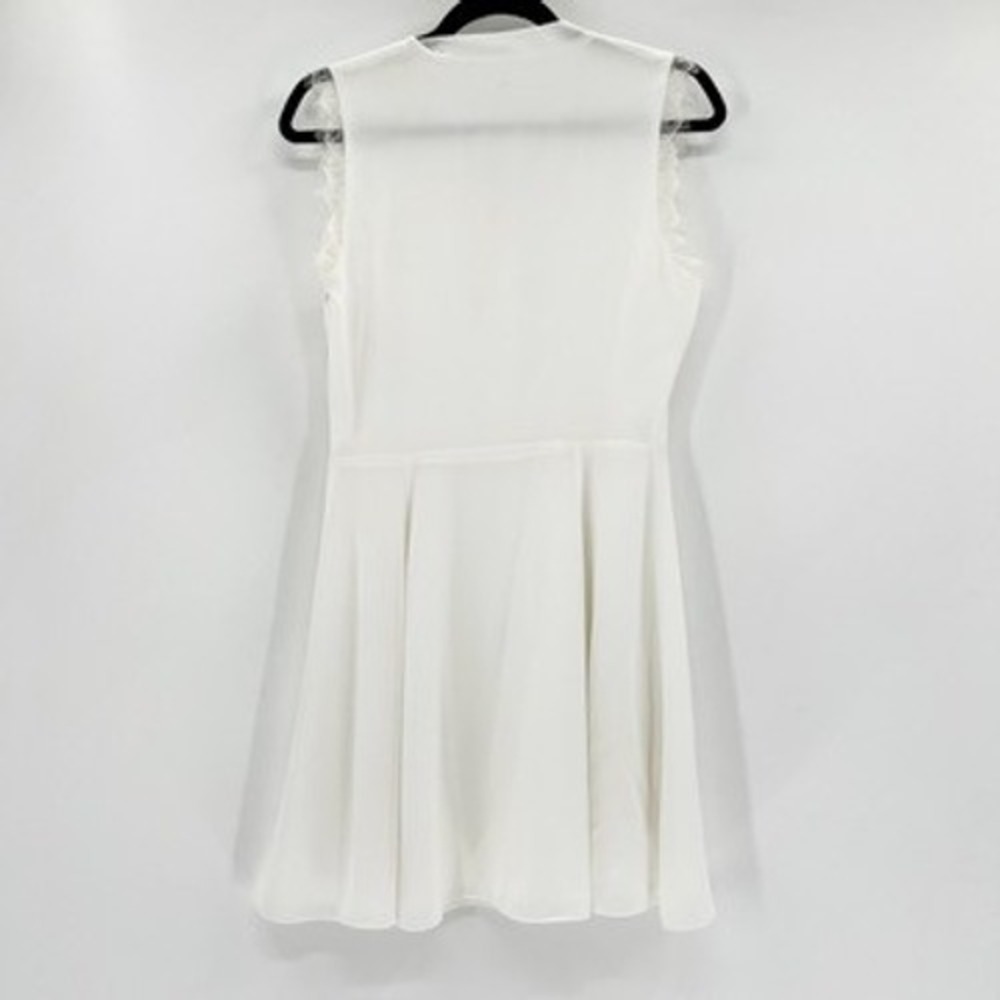 Tularosa White Pleated Tie Neck Sleeveless Mini Dress Size S - Picture 4 of 6